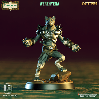 3D Printed Clay Cyanide Werehyenas Ethiopian Mythos 28 32 mm D&D