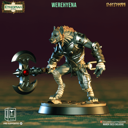 3D Printed Clay Cyanide Werehyenas Ethiopian Mythos 28 32 mm D&D