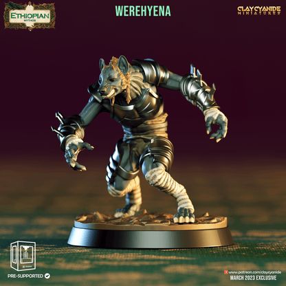 3D Printed Clay Cyanide Werehyenas Ethiopian Mythos 28 32 mm D&D