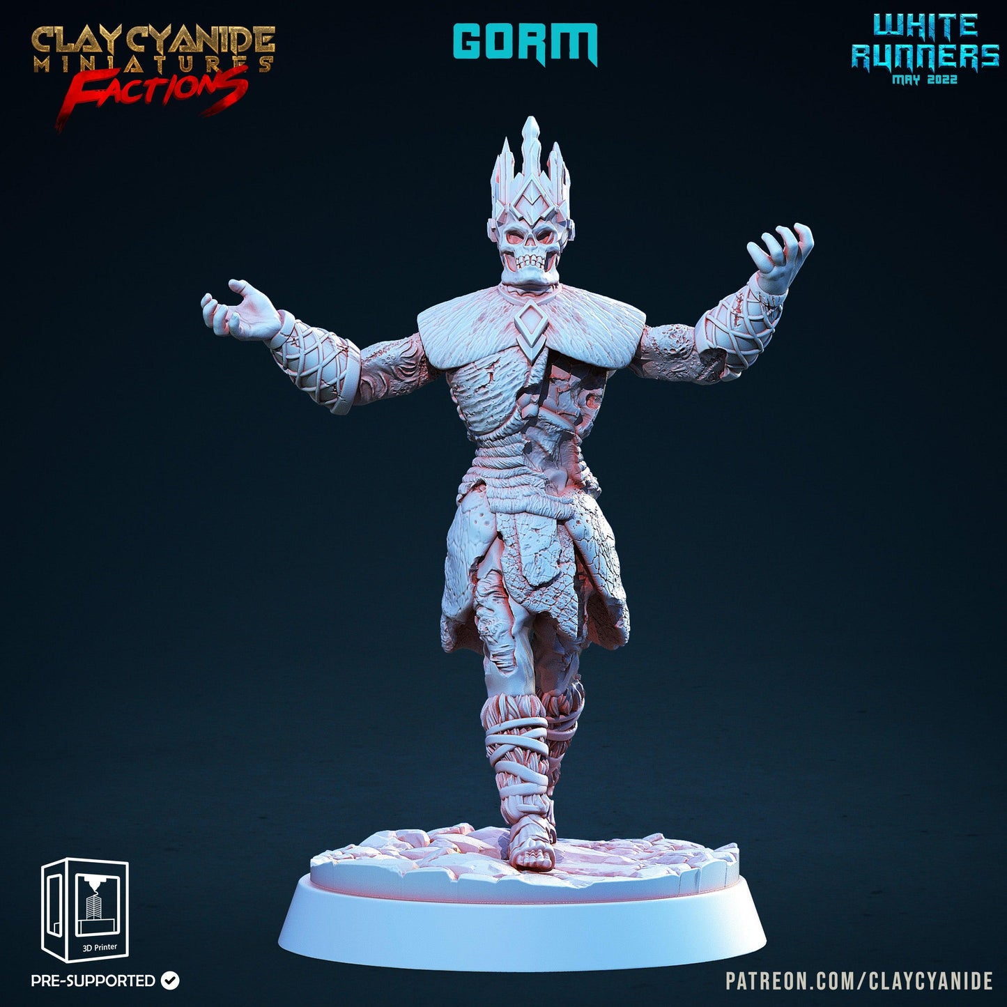 3D Printed Clay Cyanide White Runners Factions Tribes Ragnarok D&D