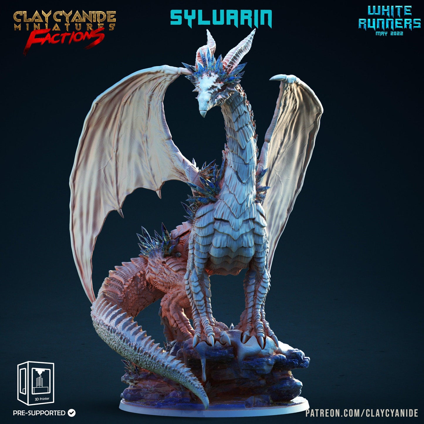 3D Printed Clay Cyanide White Runners Factions Tribes Ragnarok D&D