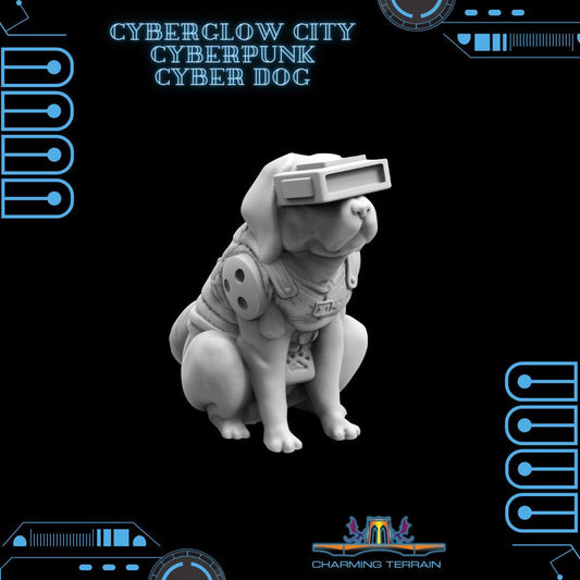 3D Printed Cyberglow City Cyberpunk Cyber Dog Miniature  - 28mm 32mm
