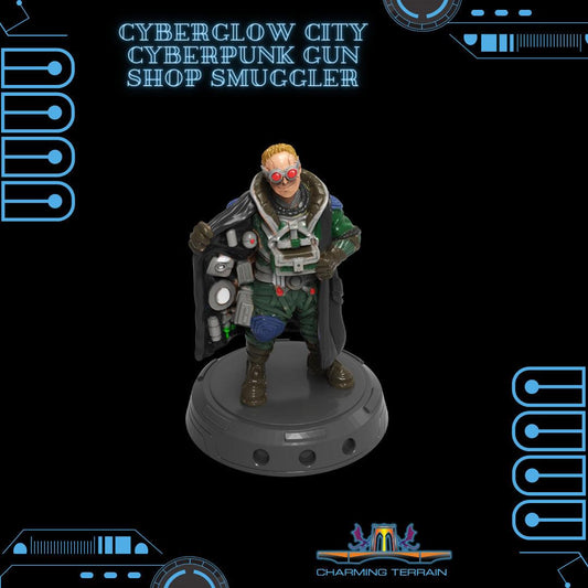 3D Printed Cyberglow City Cyberpunk Gun Shop Smuggler Miniature  - 28mm 32mm