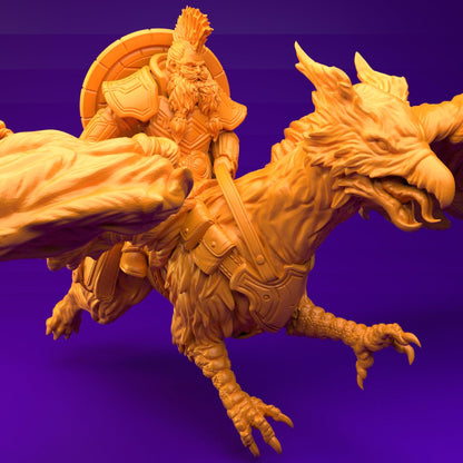 3D Printed Dwarf’s Army Nafarrate - Dwarf Griffon Rider Set 28mm 32mm Ragnarok D&D