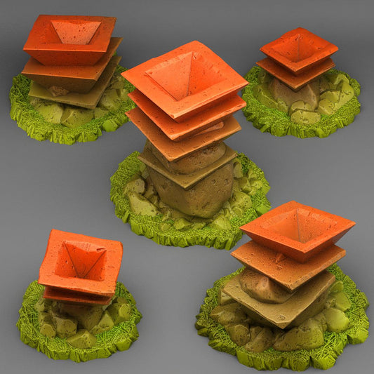 3D Printed Fantastic Plants and Rocks ASIAN CELEBRATION STONES 28mm - 32mm D&D Wargaming