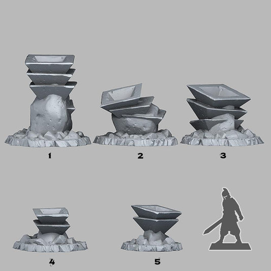 3D Printed Fantastic Plants and Rocks ASIAN CELEBRATION STONES 28mm - 32mm D&D Wargaming