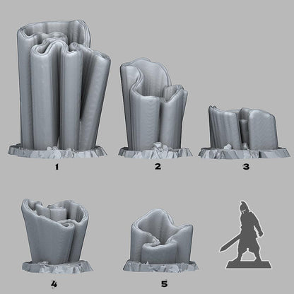 3D Printed Fantastic Plants and Rocks AURORA BOREALIS CORAL 28mm - 32mm D&D Wargaming