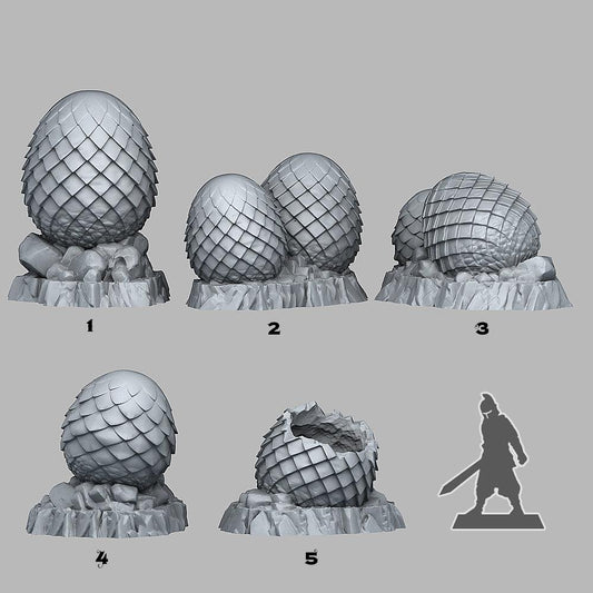 3D Printed Fantastic Plants and Rocks Abandoned Dragons Eggs 28mm - 32mm D&D Wargaming