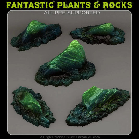3D Printed Fantastic Plants and Rocks Agamot's Stones 28mm - 32mm D&D Wargaming