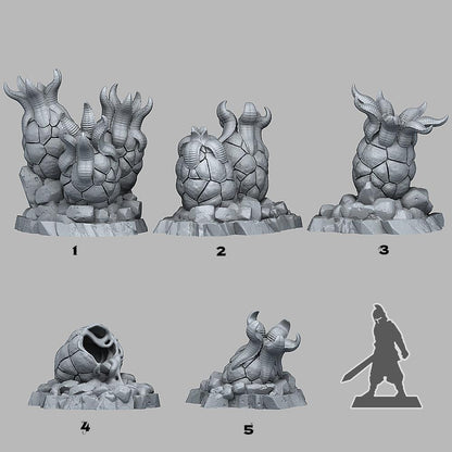 3D Printed Fantastic Plants and Rocks Alien Eggs 28mm - 32mm D&D Wargaming