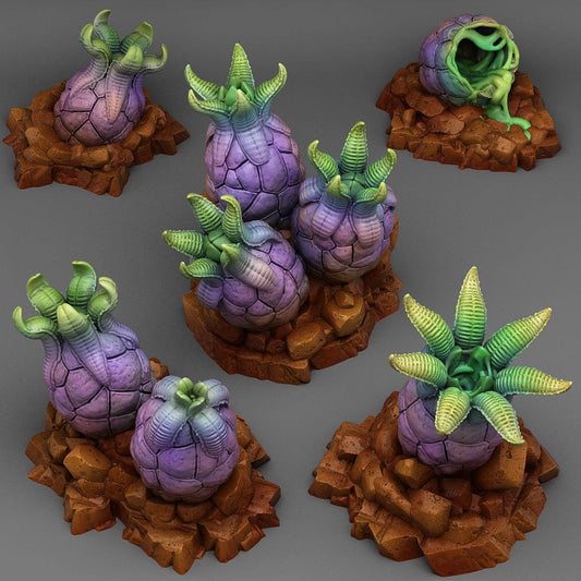 3D Printed Fantastic Plants and Rocks Alien Eggs 28mm - 32mm D&D Wargaming