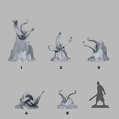 3D Printed Fantastic Plants and Rocks Alien Mars Stones 28mm - 32mm D&D Wargaming