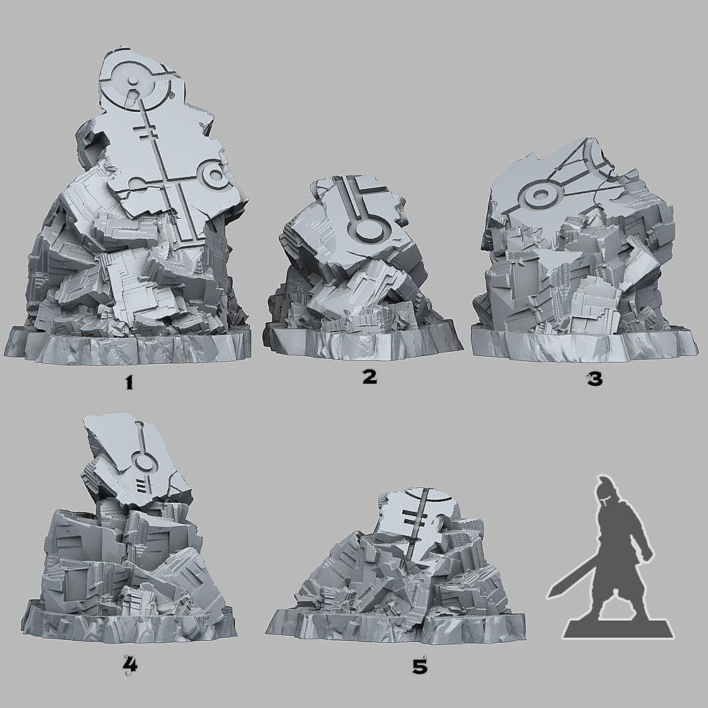 3D Printed Fantastic Plants and Rocks Alien Ruins 28mm - 32mm D&D Wargaming