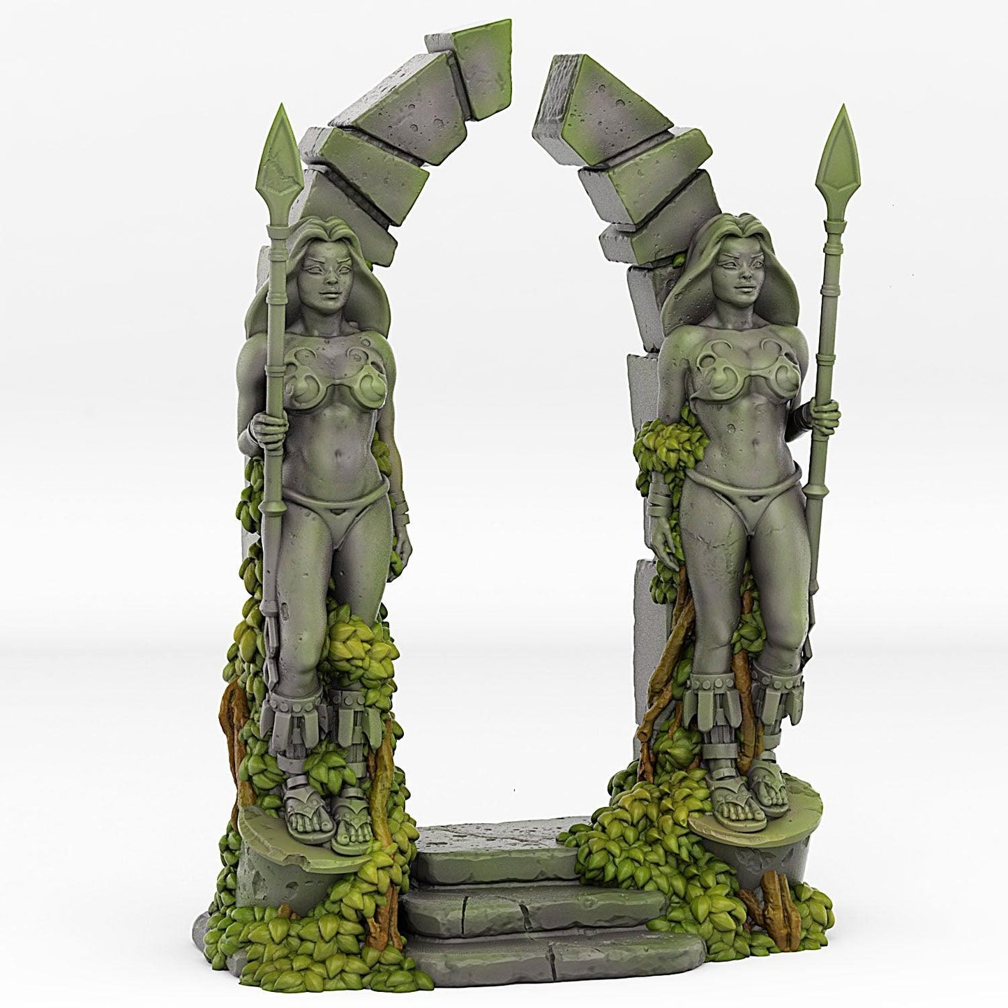 3D Printed Fantastic Plants and Rocks Amazone Portal With Its Lianas Effect 28 32 mm Wargaming DnD