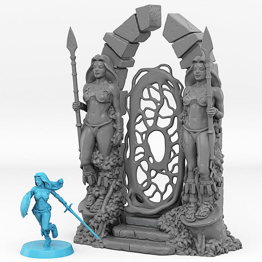 3D Printed Fantastic Plants and Rocks Amazone Portal With Its Lianas Effect 28 32 mm Wargaming DnD