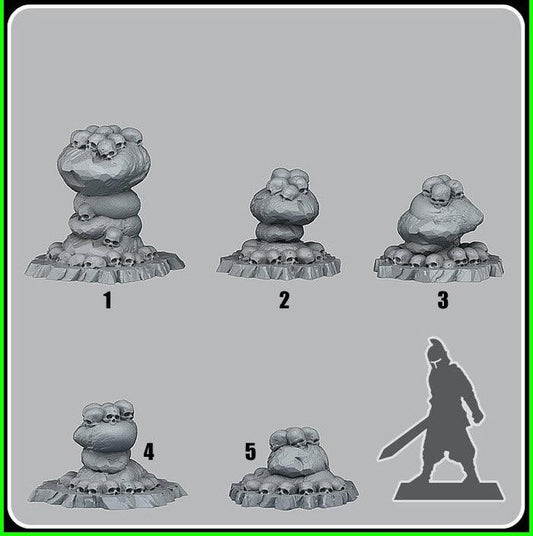 3D Printed Fantastic Plants and Rocks Ancient Cannibal Stones 28mm - 32mm D&D Wargaming