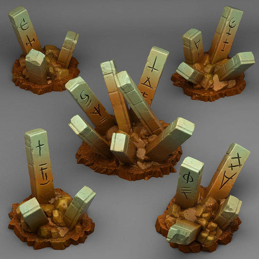 3D Printed Fantastic Plants and Rocks Ancient Secret Stones 28mm - 32mm D&D Wargaming