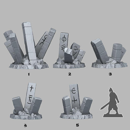 3D Printed Fantastic Plants and Rocks Ancient Secret Stones 28mm - 32mm D&D Wargaming