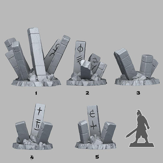 3D Printed Fantastic Plants and Rocks Ancient Secret Stones 28mm - 32mm D&D Wargaming