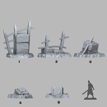 3D Printed Fantastic Plants and Rocks Autumn Ruins 28mm - 32mm D&D Wargaming