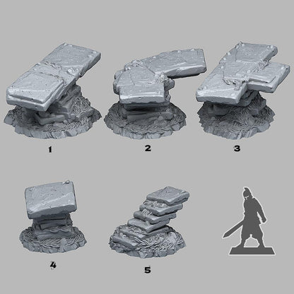 3D Printed Fantastic Plants and Rocks Aztec Modular Bridges 28mm - 32mm D&D Wargaming