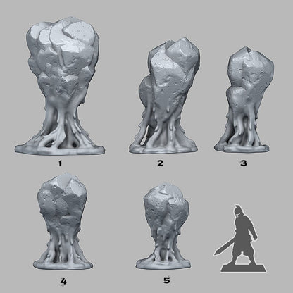 3D Printed Fantastic Plants and Rocks Blood Rocks 28mm - 32mm D&D Wargaming