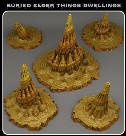3D Printed Fantastic Plants and Rocks Burried Elder Things Dwellings 28mm - 32mm D&D Wargaming