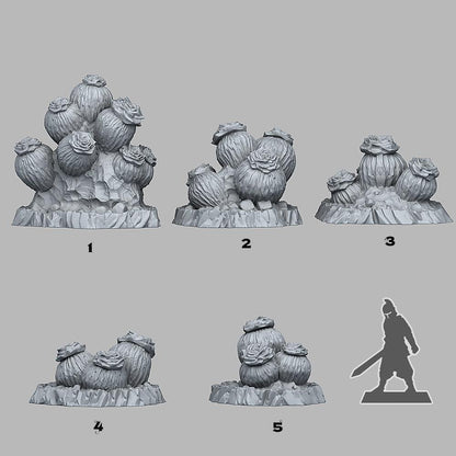 3D Printed Fantastic Plants and Rocks Cactus Flowers 28mm - 32mm D&D Wargaming