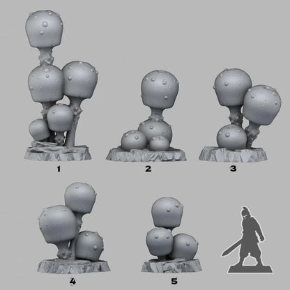 3D Printed Fantastic Plants and Rocks Candy Mushrooms 28mm - 32mm D&D Wargaming
