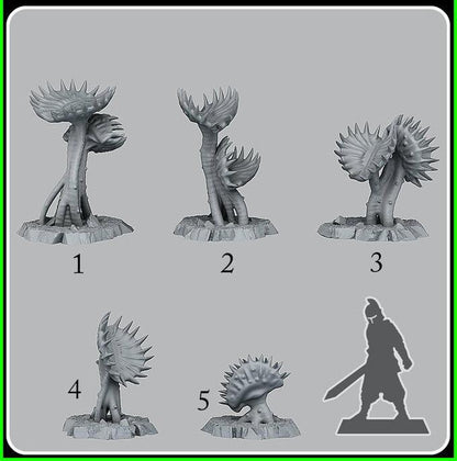 3D Printed Fantastic Plants and Rocks Carnivorous Plants 28mm - 32mm D&D Wargaming
