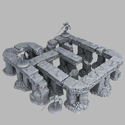 3D Printed Fantastic Plants and Rocks Catacomb Modular Bridges 28mm - 32mm D&D Wargaming
