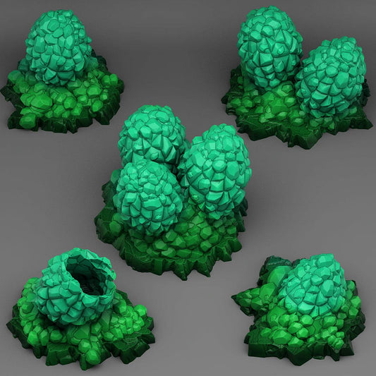 3D Printed Fantastic Plants and Rocks Crystal Dragon Eggs 28mm - 32mm D&D Wargaming