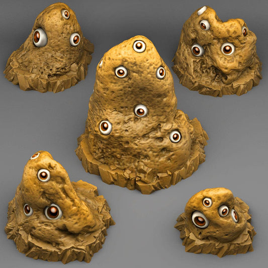 3D Printed Fantastic Plants and Rocks Curious Eyes Stones 28mm - 32mm D&D Wargaming