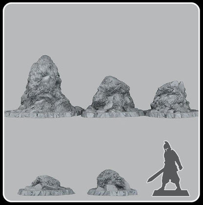 3D Printed Fantastic Plants and Rocks Curious Grassy Rocks 28mm - 32mm D&D Wargaming