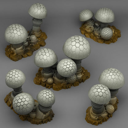 3D Printed Fantastic Plants and Rocks DATA SHROOMS 28mm - 32mm D&D Wargaming