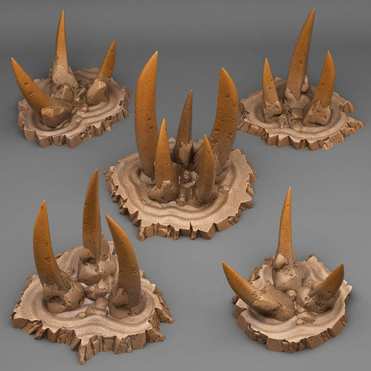 3D Printed Fantastic Plants and Rocks DESERT ORC STONES 28mm - 32mm D&D Wargaming