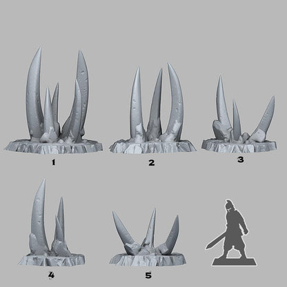 3D Printed Fantastic Plants and Rocks DESERT ORC STONES 28mm - 32mm D&D Wargaming