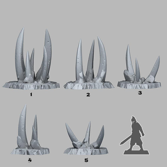 3D Printed Fantastic Plants and Rocks DESERT ORC STONES 28mm - 32mm D&D Wargaming