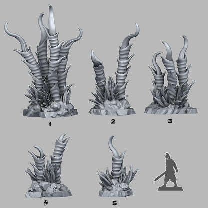3D Printed Fantastic Plants and Rocks Damned Lilies 28mm - 32mm D&D Wargaming