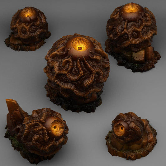 3D Printed Fantastic Plants and Rocks Dark Observer Stones 28mm - 32mm D&D Wargaming