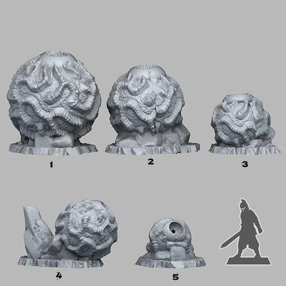 3D Printed Fantastic Plants and Rocks Dark Observer Stones 28mm - 32mm D&D Wargaming
