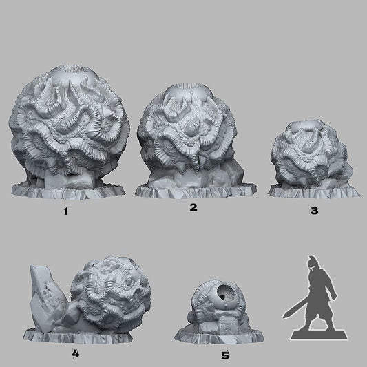 3D Printed Fantastic Plants and Rocks Dark Observer Stones 28mm - 32mm D&D Wargaming