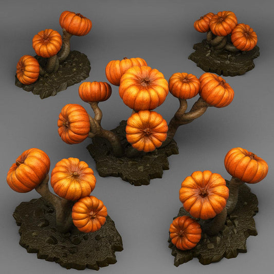 3D Printed Fantastic Plants and Rocks Dark Pumpkin Trees 28mm - 32mm D&D Wargaming