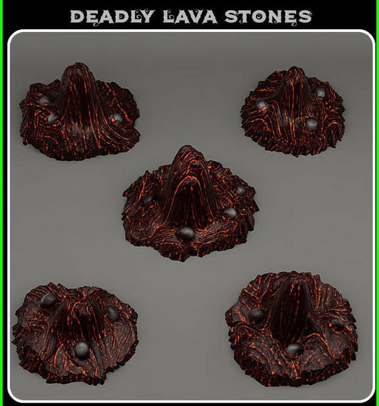 3D Printed Fantastic Plants and Rocks Deadly Lava Stones 28mm - 32mm D&D Wargaming