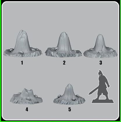 3D Printed Fantastic Plants and Rocks Deadly Lava Stones 28mm - 32mm D&D Wargaming