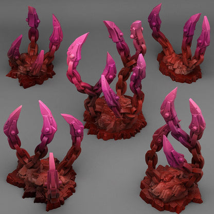 3D Printed Fantastic Plants and Rocks Demoniac Underdark Chains 28mm - 32mm D&D Wargaming