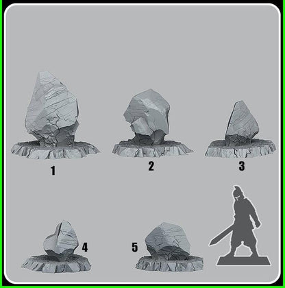 3D Printed Fantastic Plants and Rocks Demonic Basalt 28mm - 32mm D&D Wargaming