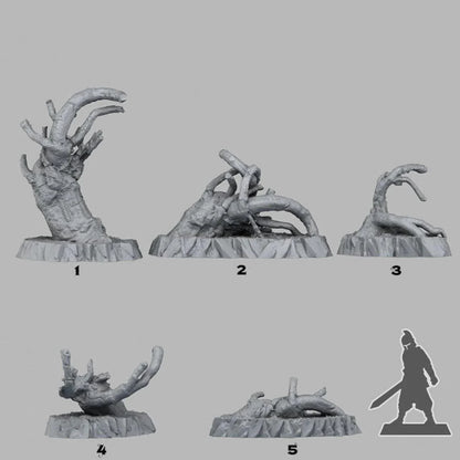 3D Printed Fantastic Plants and Rocks Desolation Trees 28mm - 32mm D&D Wargaming