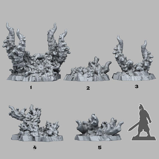 3D Printed Fantastic Plants and Rocks Devil Aberration Stones 28mm - 32mm D&D Wargaming