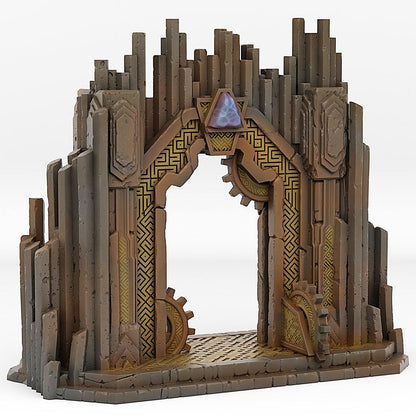 3D Printed Fantastic Plants and Rocks Dwarf Mine Portal With Its Lava Effect 28mm - 32mm D&D Wargaming